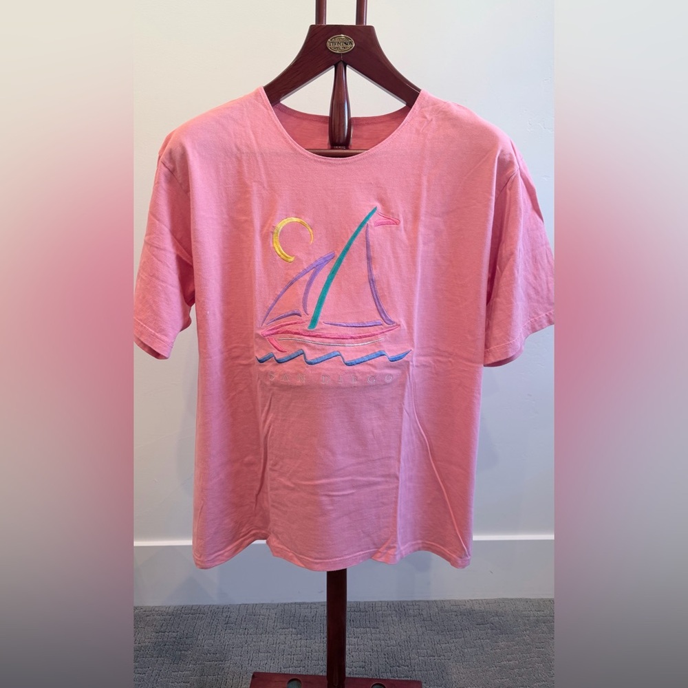 Vintage Crazy Eight Pink Sailboat San Diego Graphic Tee